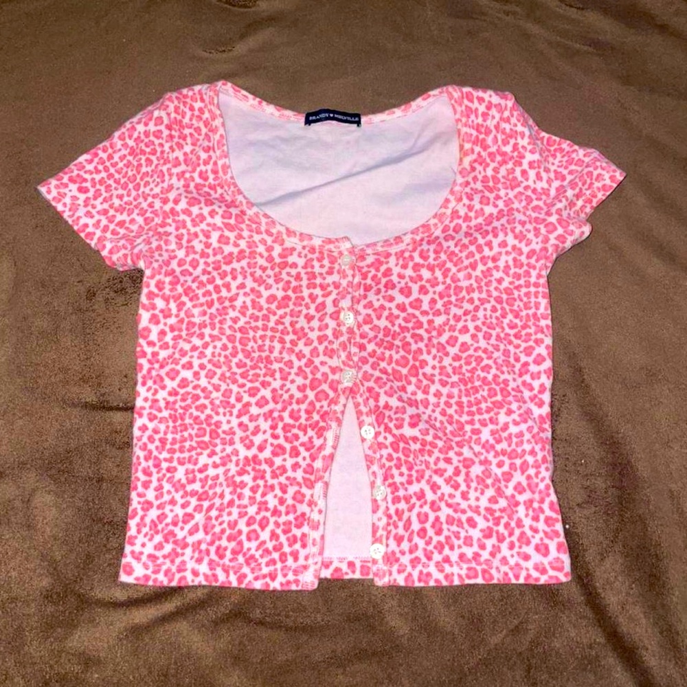 Brandy Melville Pink Cheetah Top